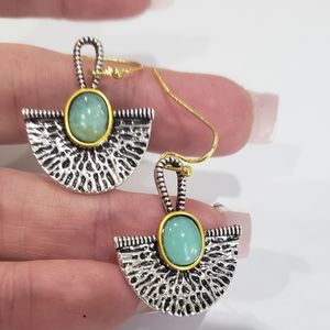 Handmade Boho Vintage Style Tibetan 925 Drop Earr